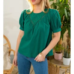 Top ARSENE vert en coton