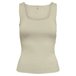 Top col en u sans manches beige Clio