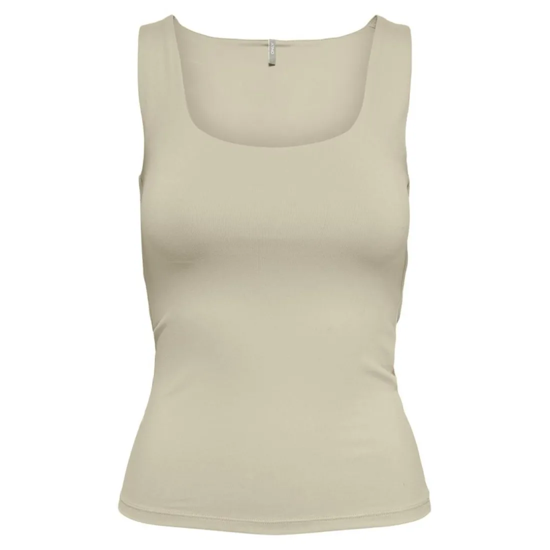 Top col en u sans manches beige Clio