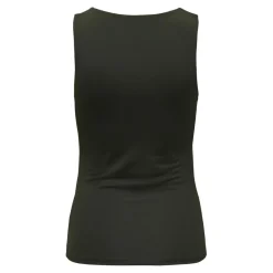 Top col en u sans manches vert foncé Elise