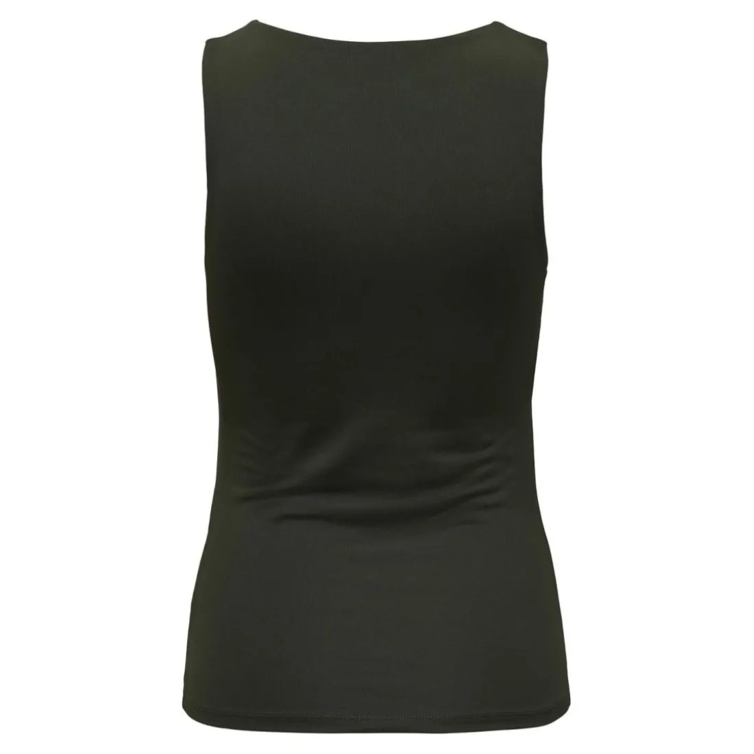Top col en u sans manches vert foncé Elise