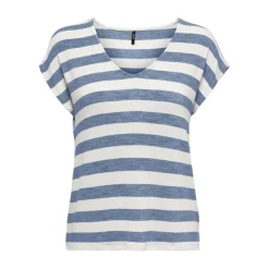 Top col en v manches courtes bleu clair Pax