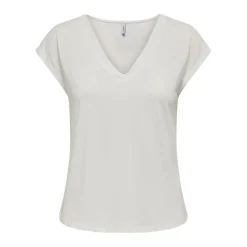 Top col en v manches courtes blanc Dee
