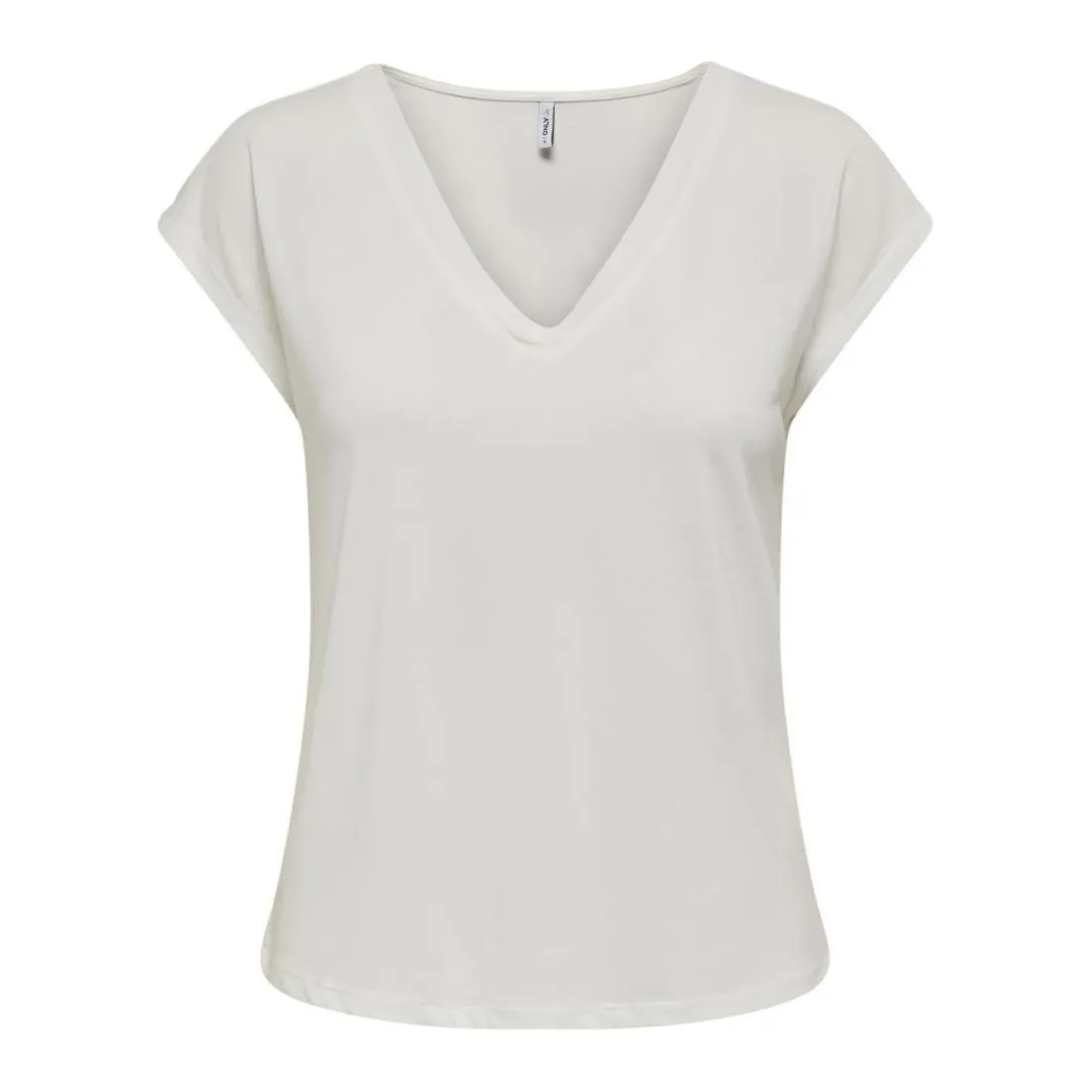Top col en v manches courtes blanc Dee