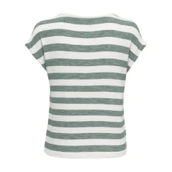 Top col en v manches courtes gris moyen Hazel