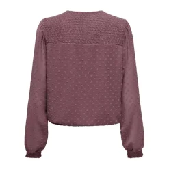 Top col en v manches longues rose foncé Wren