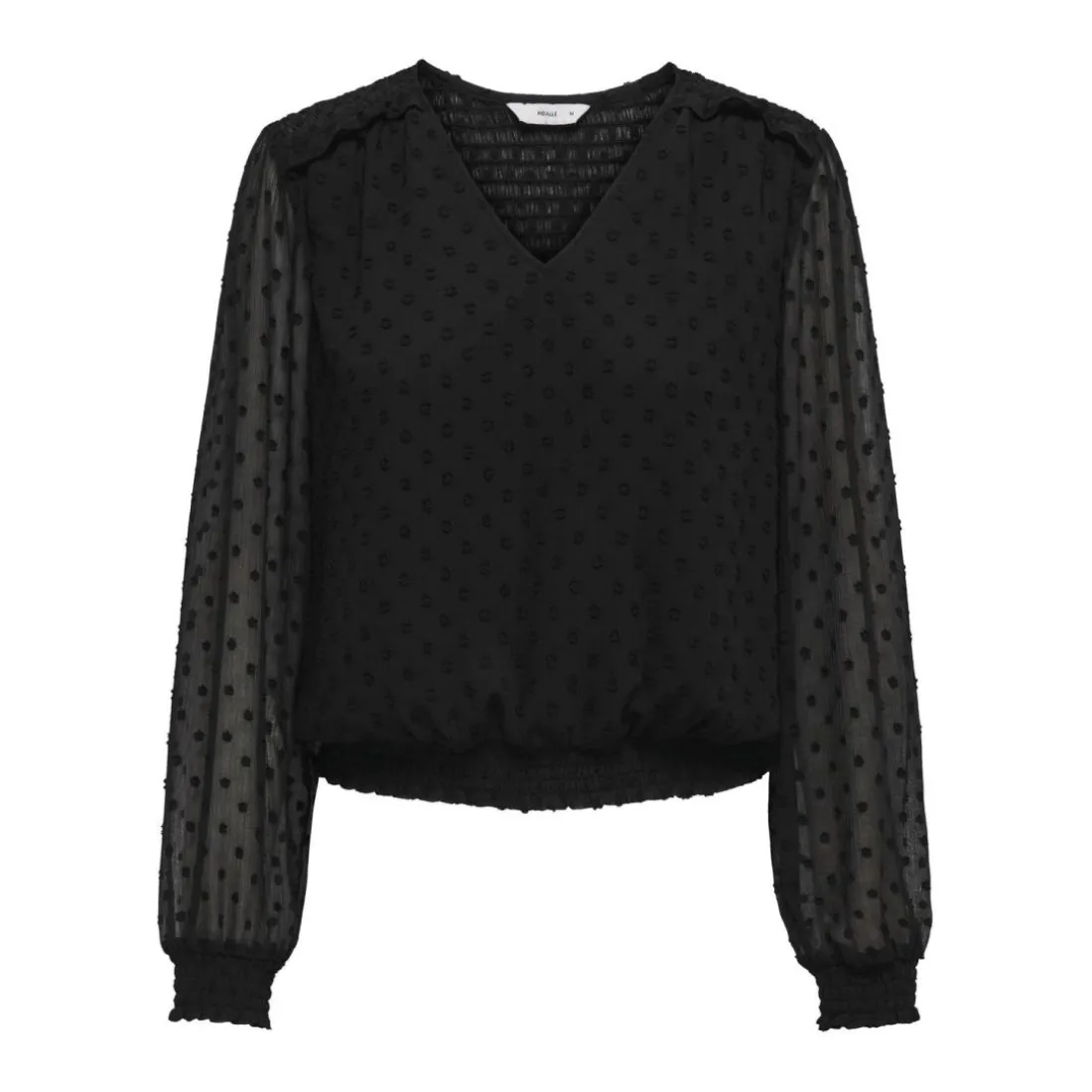 Top col en v manches longues noir Lola