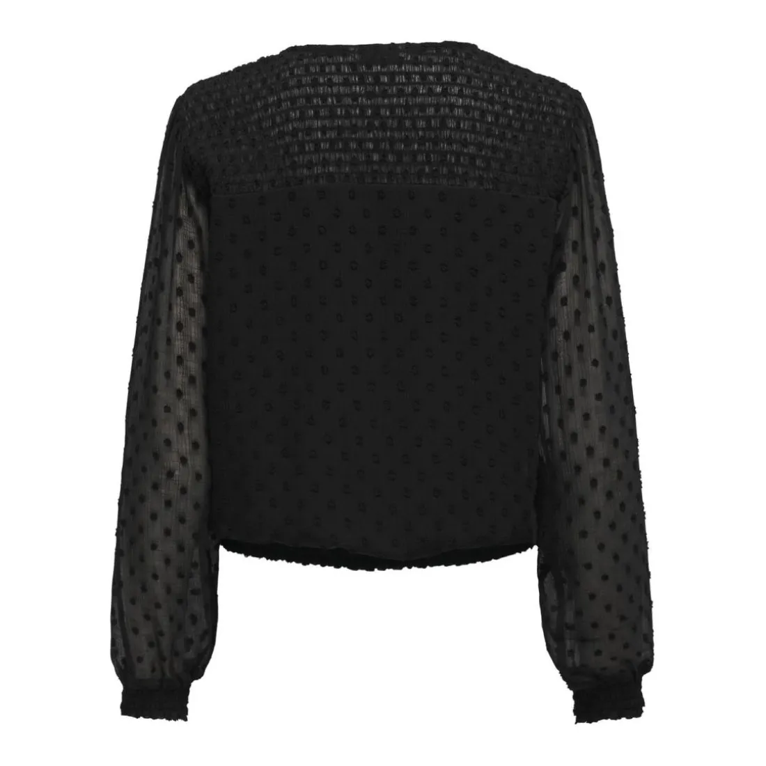 Top col en v manches longues noir Lola