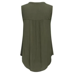 Top col en v sans manches vert Dee