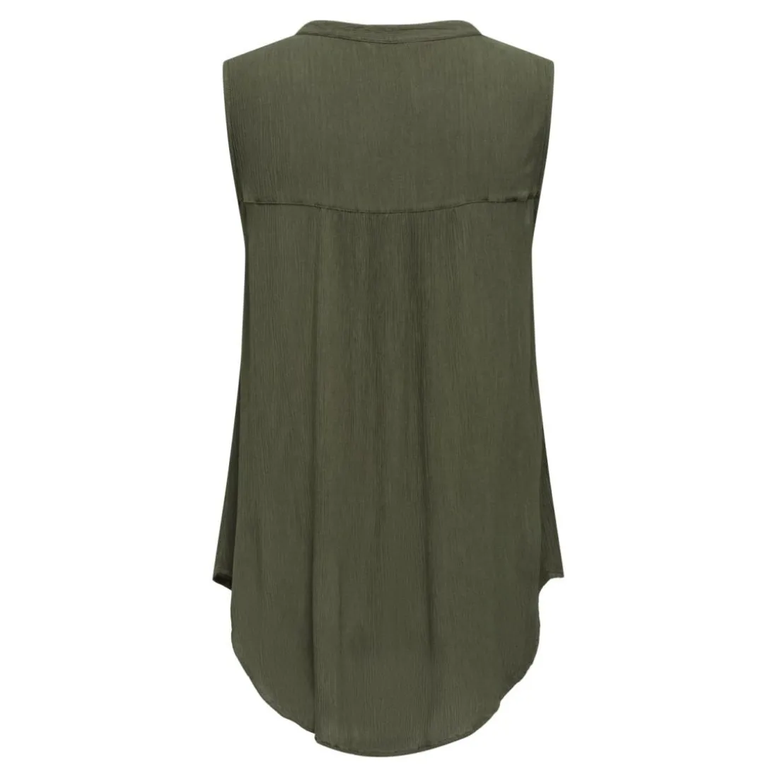 Top col en v sans manches vert Dee