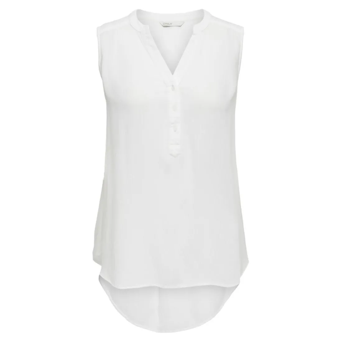 Top col en v sans manches blanc Lily