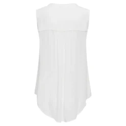 Top col en v sans manches blanc Lily