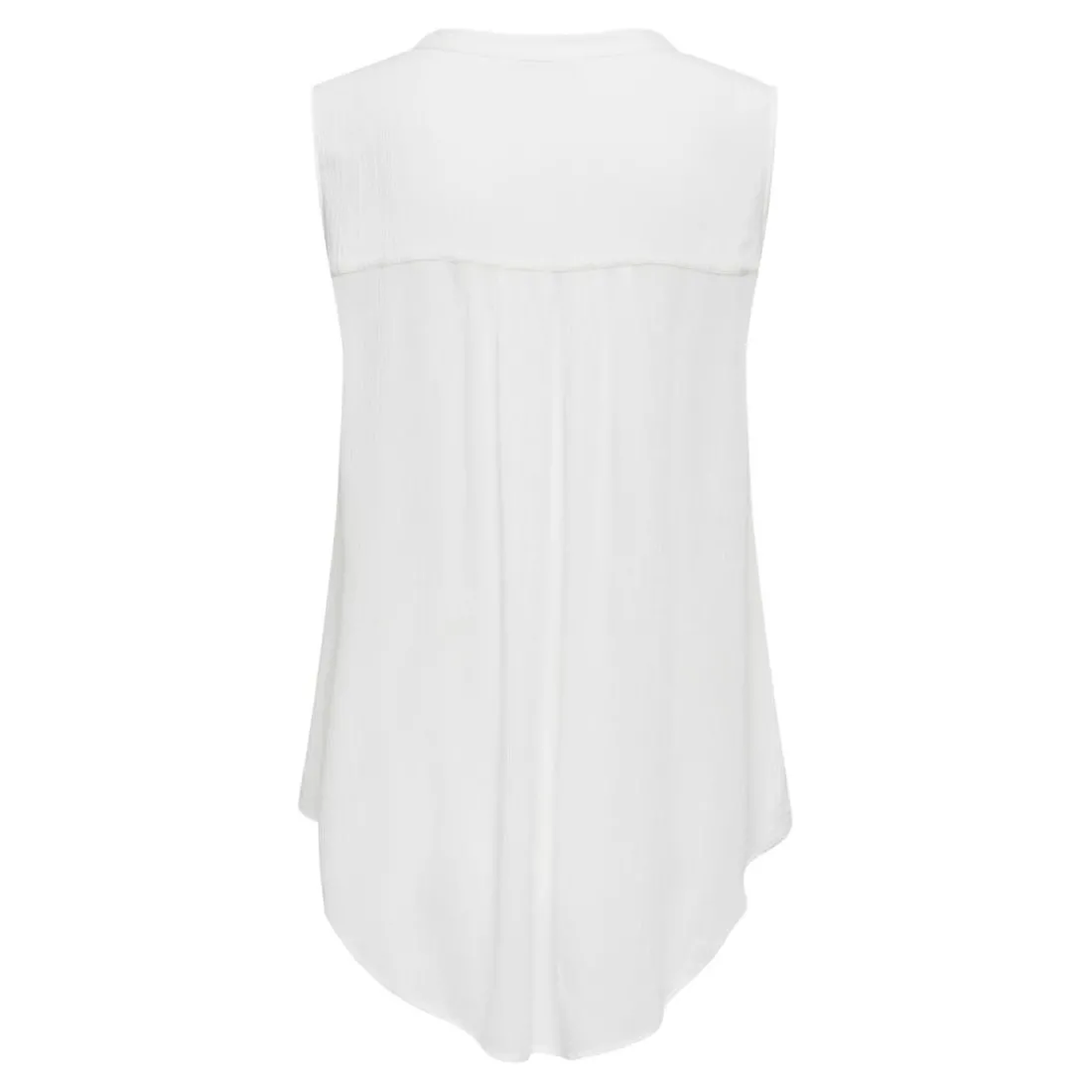 Top col en v sans manches blanc Lily