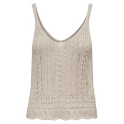 Top col en v sans manches gris clair Ione