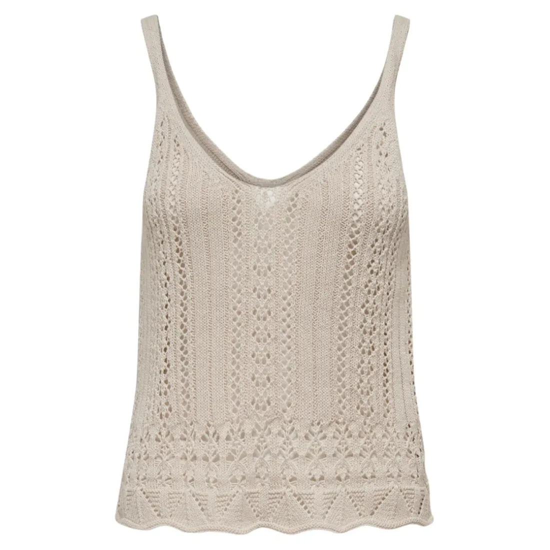Top col en v sans manches gris clair Ione