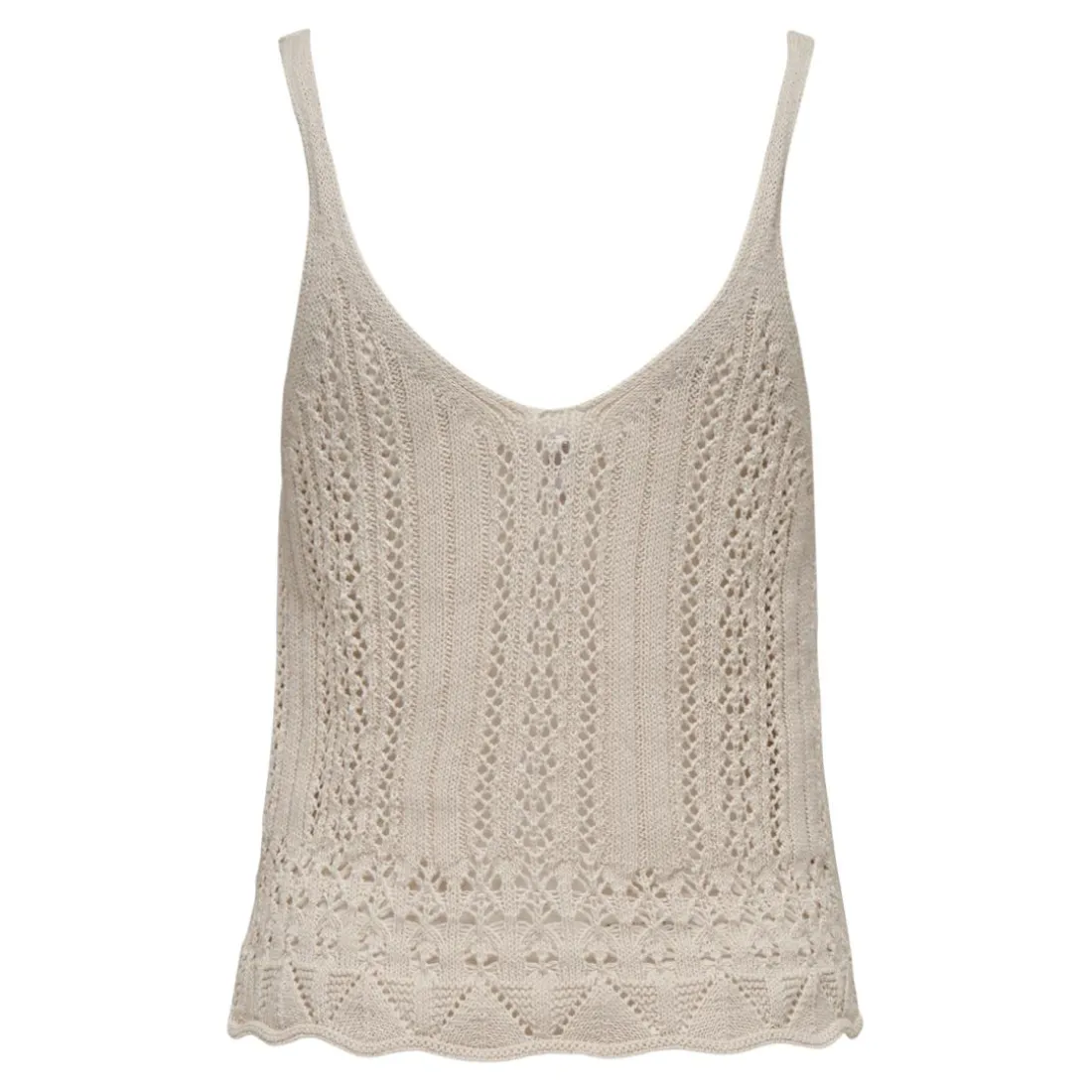 Top col en v sans manches gris clair Ione