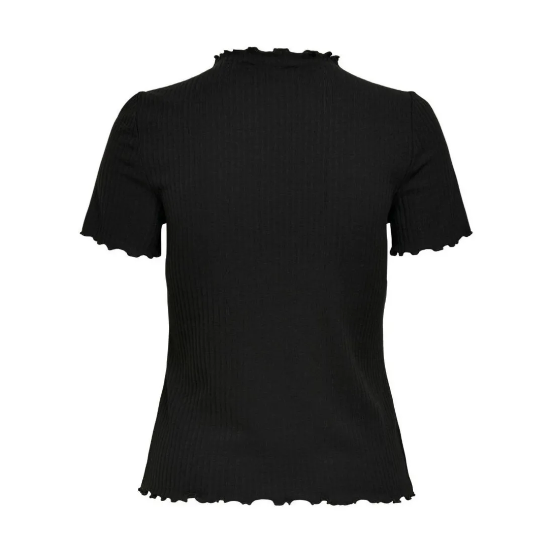 Top Col haut Manches courtes noir