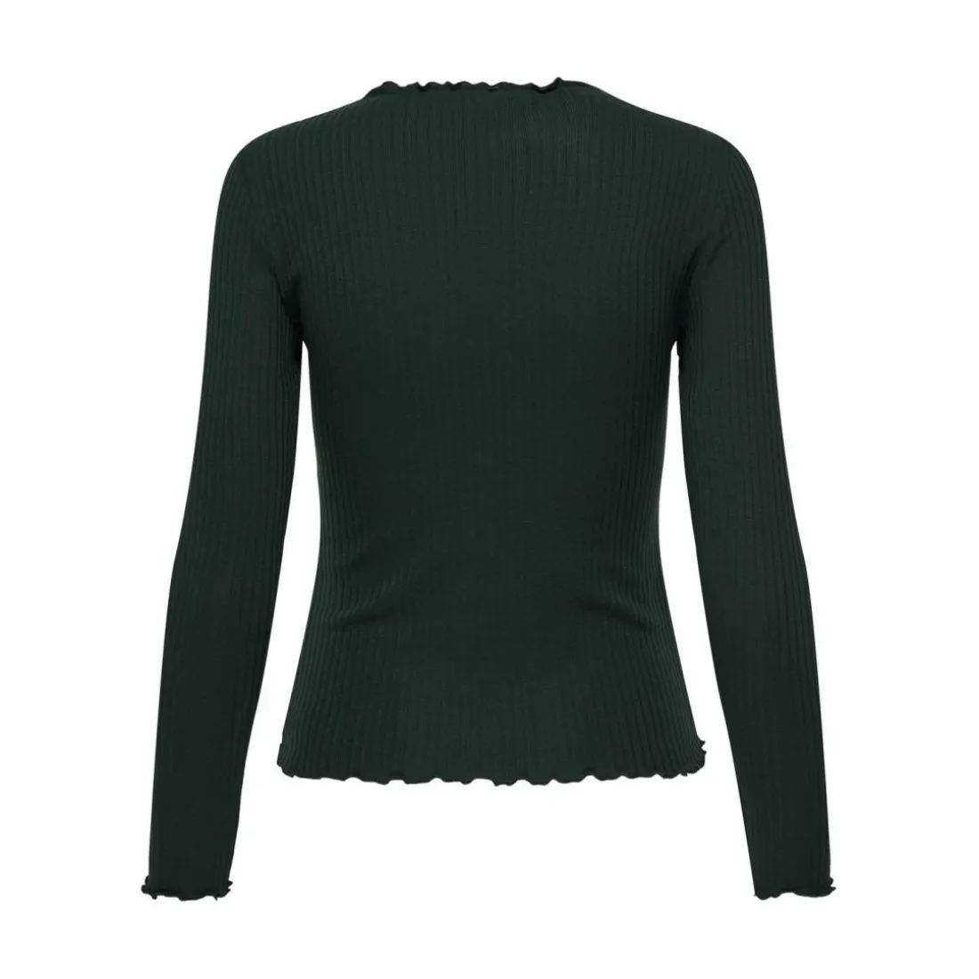 Top col haut manches longues vert canard Clara
