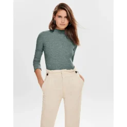 Top Col haut Manches longues Volants vert Sloan