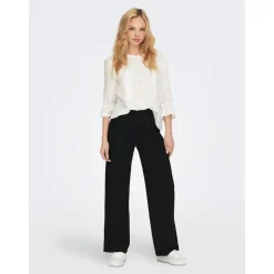 Top Col rond Manches 3/4 blanc en viscose