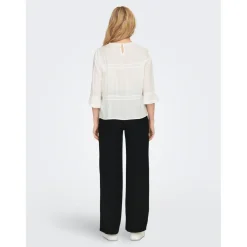 Top Col rond Manches 3/4 blanc en viscose