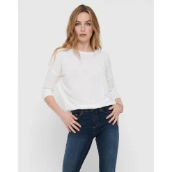 Top Col rond Manches 3/4 blanc