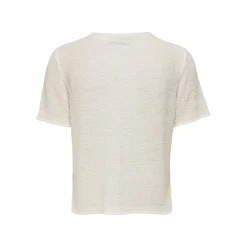 Top col rond manches 2/4 blanc Queen