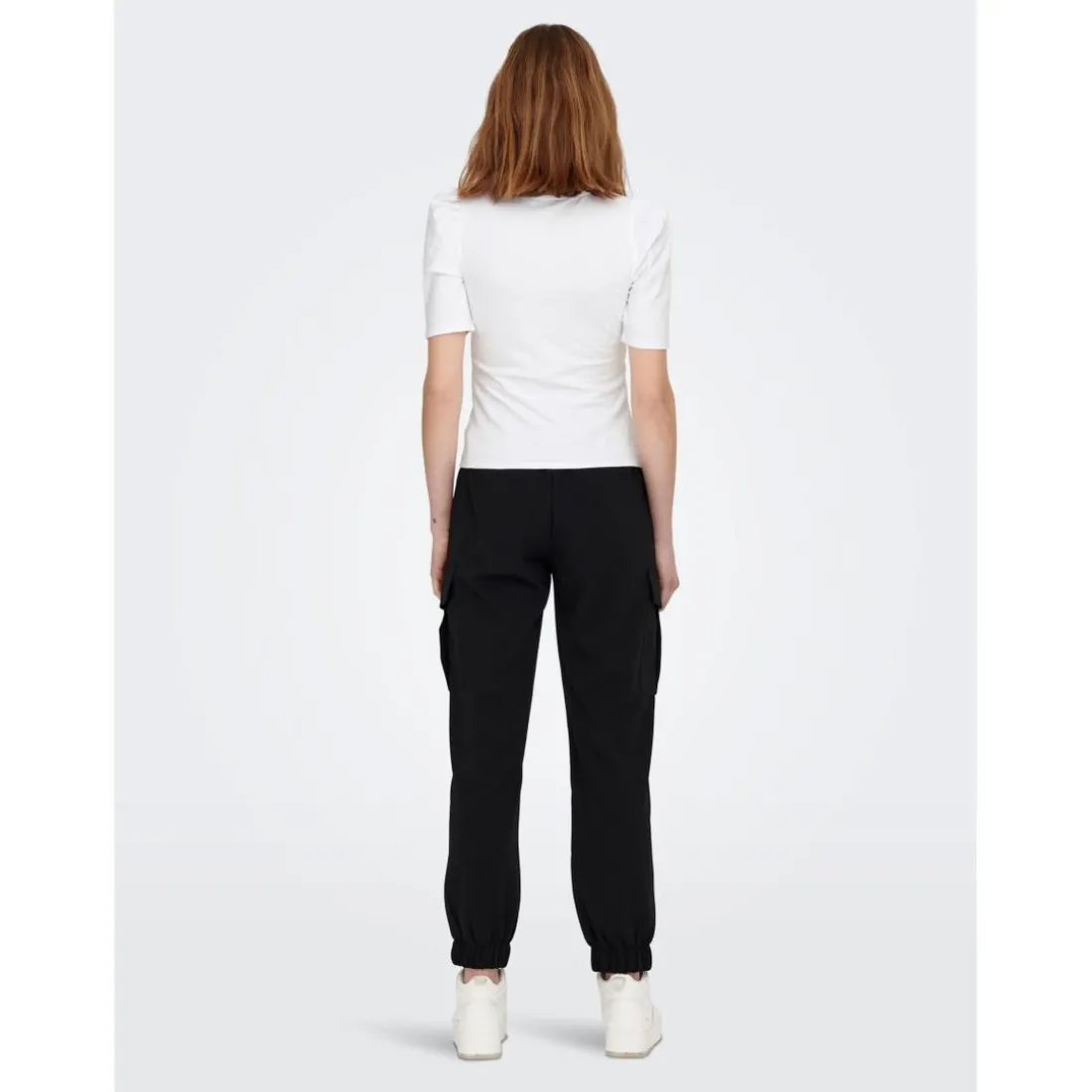 Top Col rond Manches 2/4 blanc en coton