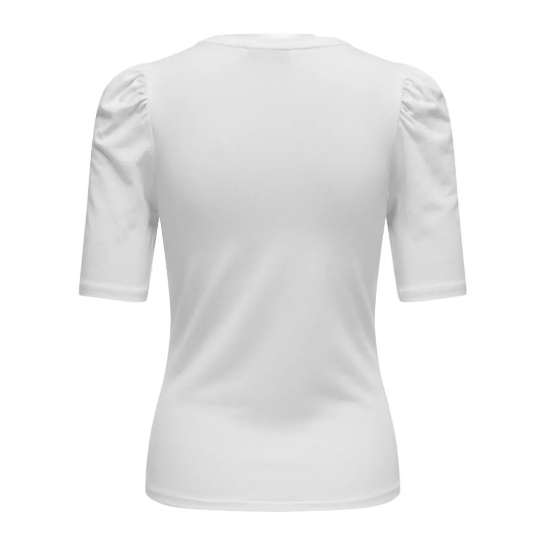 Top Col rond Manches 2/4 blanc en coton