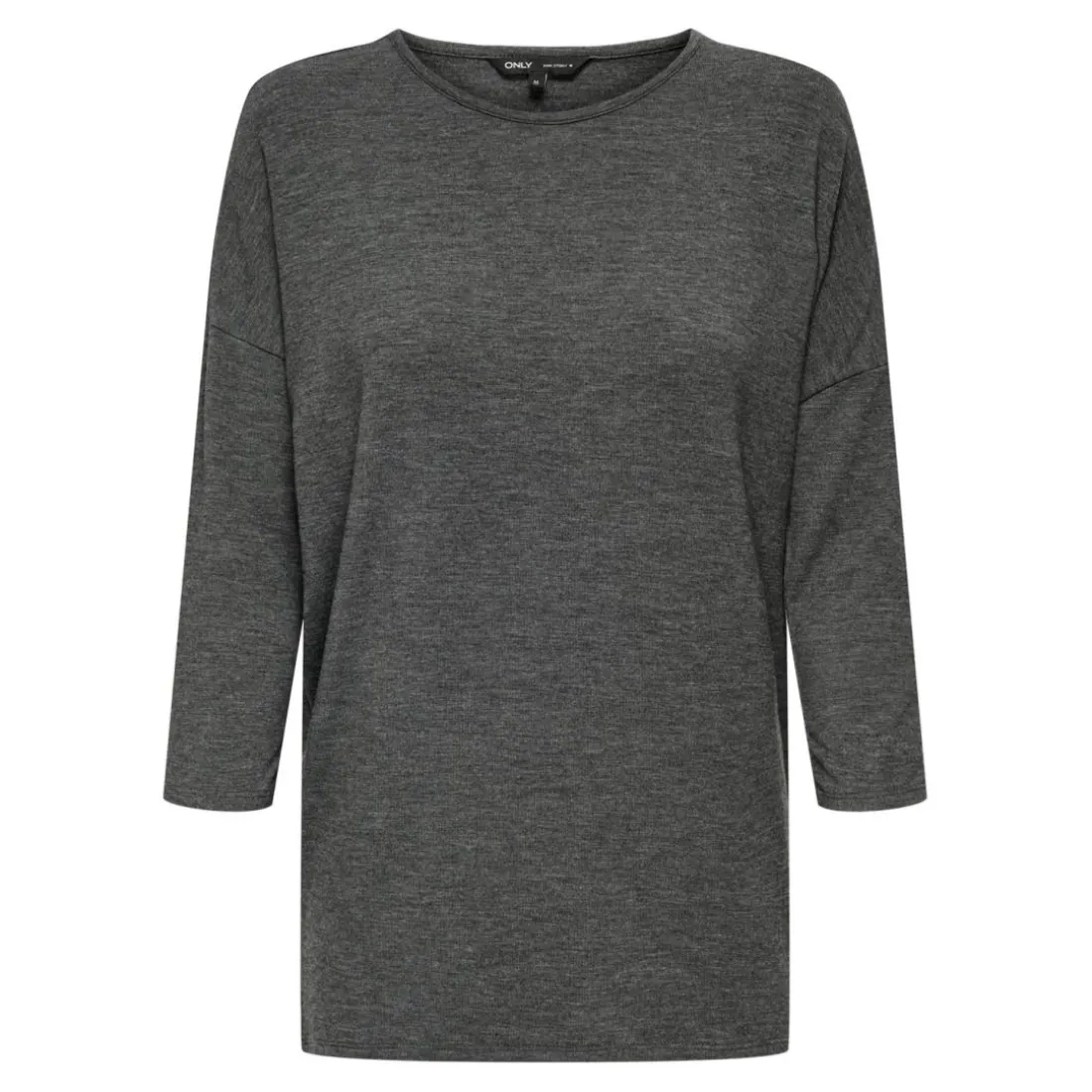 Top col rond manches 3/4 noir Adele