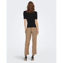 Top Col rond Manches 2/4 noir en coton