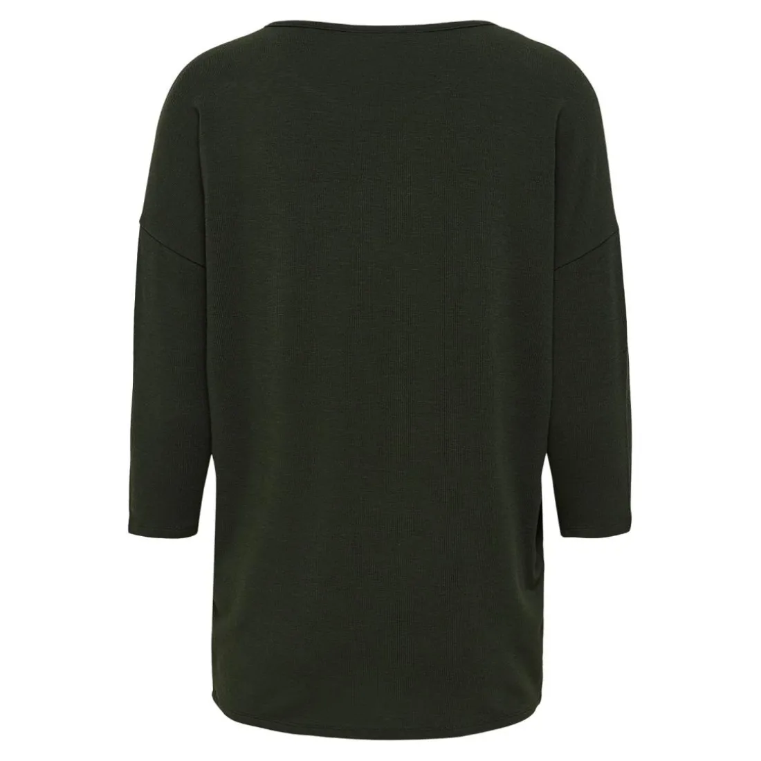 Top col rond manches 3/4 vert foncé Fleur