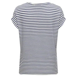 Top col rond manches courtes blanc en viscose Xena