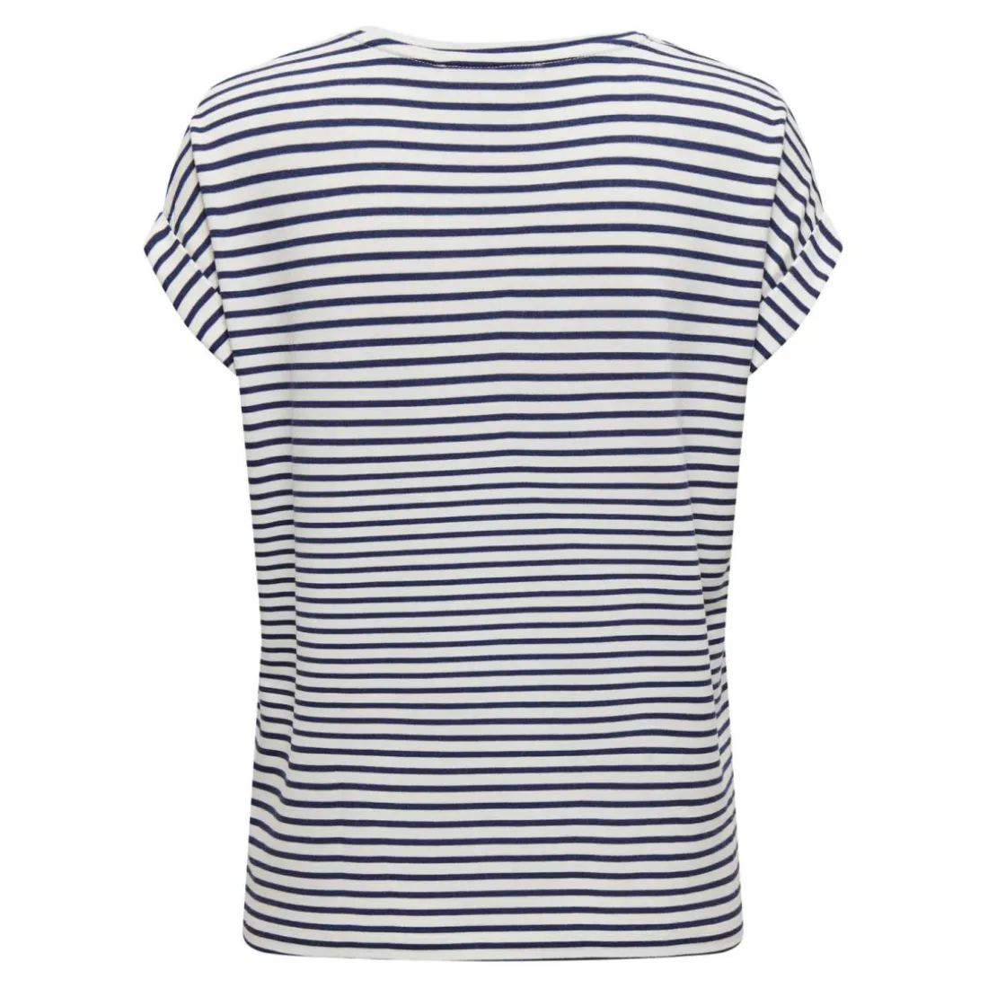 Top col rond manches courtes blanc en viscose Xena