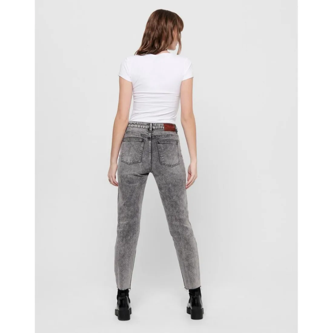 Top Col rond Manches courtes blanc en coton