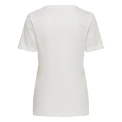Top col rond manches courtes blanc en coton Ruby