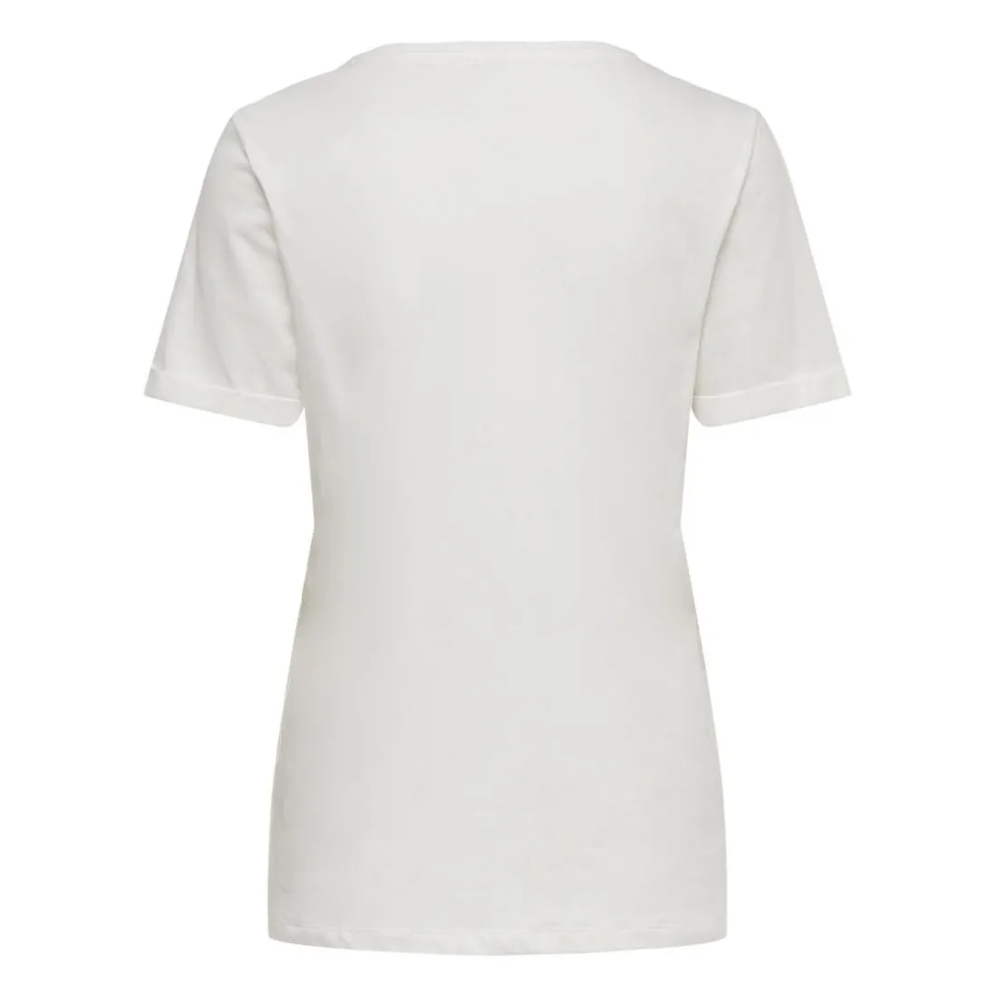 Top col rond manches courtes blanc en coton Ruby