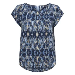 Top col rond manches courtes bleu clair Cara