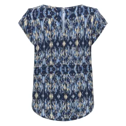 Top col rond manches courtes bleu clair Cara