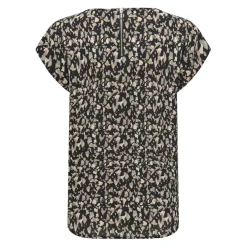 Top col rond manches courtes noir Queen