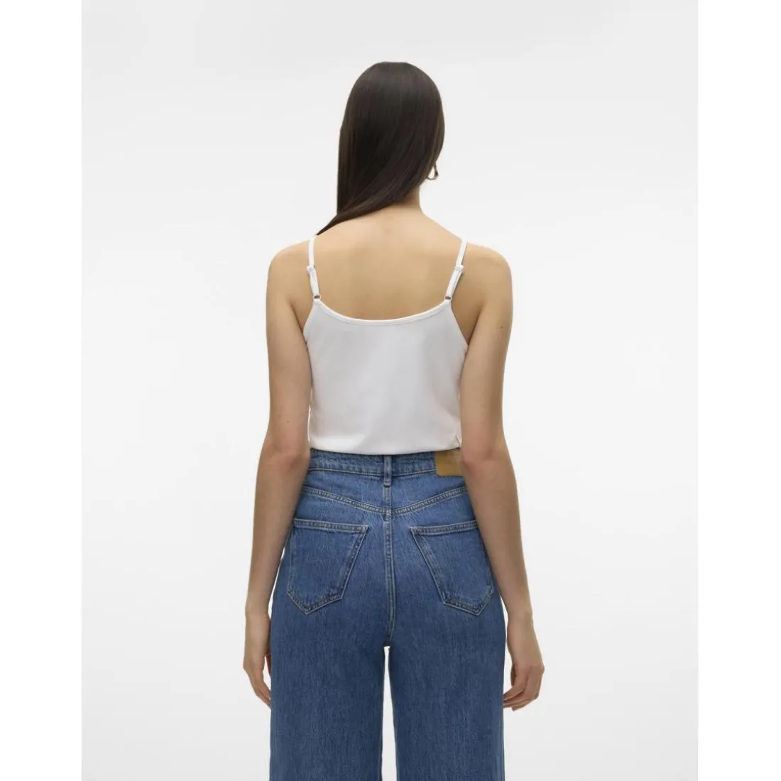 Top col rond manches courtes blanc Opal