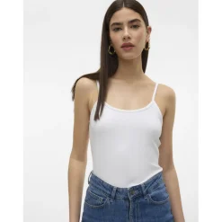 Top col rond manches courtes blanc Opal