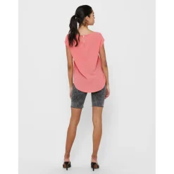 Top Col rond Manches courtes rose Alice