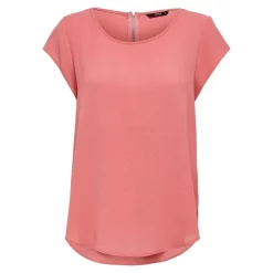 Top Col rond Manches courtes rose Alice