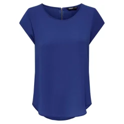 Top Col rond Manches courtes bleu Rhea