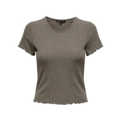 Top col rond manches courtes gris foncé Lane
