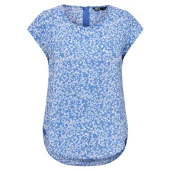 Top col rond manches courtes bleu clair Lucie