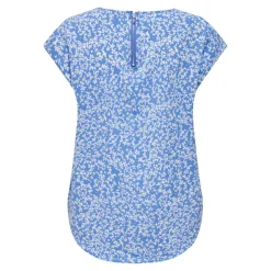 Top col rond manches courtes bleu clair Lucie