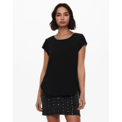Top Col rond Manches courtes noir Amy