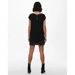 Top Col rond Manches courtes noir Amy